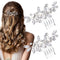 OIIKI 2PCS Silver Rhinestone Hair Combs, Clear Metal Bridal Hair Accessories for Women and Girls
