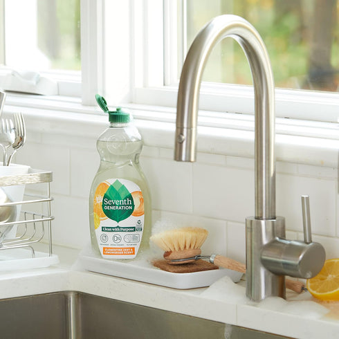 Seventh Generation Dish Liquid Soap, Clementine Zest & Lemongrass, 19 oz, Pack of 6 Dishwashing Liquid