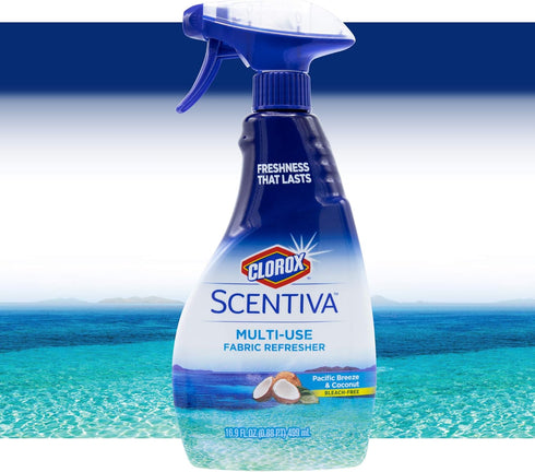 Clorox Scentiva Multi-Use Fabric Refresher Spray | 16.9 Ounces Fabric Freshener for Closets, Upholstery, Curtains,
