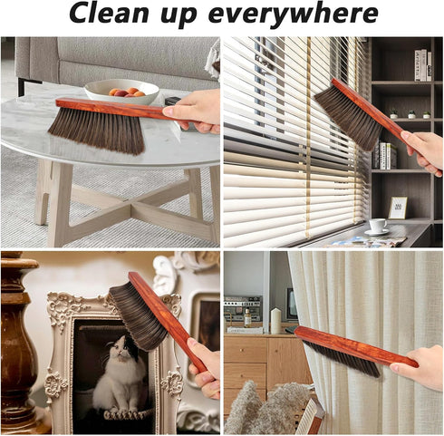 Hand Broom Brush for Dust Cleaning: Soft Handheld Brush for Couch, Bed, Sofa, Fireplace, Car, and More