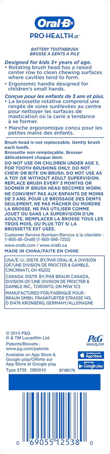 Oral-B Pro-Health Disney Star Wars Battery Powered Electric Toothbrush for Kids