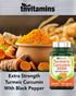 Turmeric Curcumin Capsules with Black Pepper | 3000 MG - 120 Extra Strength Capsules | Non-GMO, USA Made