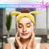 LIBERHAUS Microfiber Skincare Headband for Makeup, Yellow Elastic Spa Headband, Soft Plush for Washing Face, Women’s
