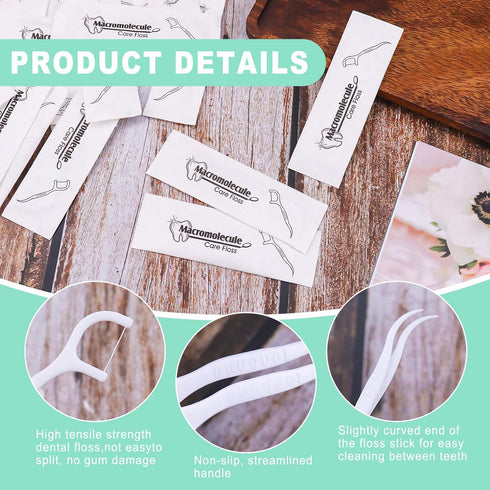 200 Pack Dental Flossers, Each Individually Wrapped, Travel Floss Picks for Oral Care