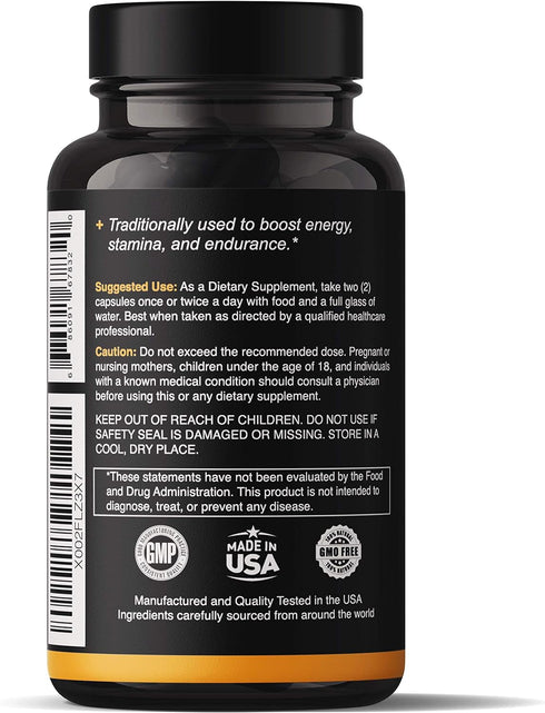 Natgrown Organic Maca Root Powder Capsules, 1500 mg with Black, Red, Yellow Peruvian Maca Extract
