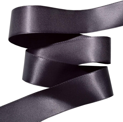 Morex Ribbon Double Face Satin Ribbon, 7/8" X 50 YD Charcoal Ribbon for Gift Wrapping, Birthday Gift Cards