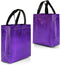 Nush Nush Purple Reusable Gift Bags, Medium Size Set of 12 with Handles, Birthday Party Favor Goody Bags