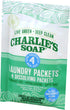 Packets (2 Pack, 8 Charlie's Soap - Unscented Laundry - Travel Size Total Loads)