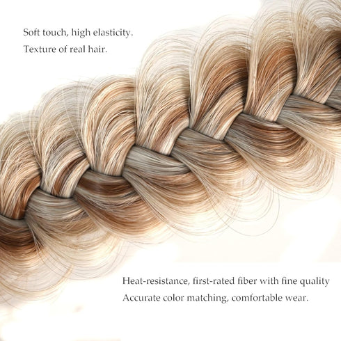 TOECWEGR Braided Headband, Wide Braid Messy Hair Hoop, Women Fashion Hair Accessories