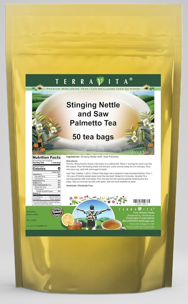 Terravita Stinging Nettle and Saw Palmetto Tea (50 tea bags, ZIN: 513893)