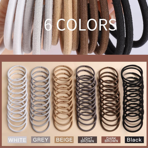 YGDZ 150 PCS Hair Ties for Thick Hair - 5CM Ponytail Holders, No Hair Damage Rubber Bands for Women, Men, Girls