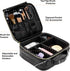 Makeup Train Case, Travel Cosmetic Organizer Bag, Storage For Brushes, Toiletries and Cosmetics W/Adjustable Dividers, Make Up Box, Not Made In China (1, Marble, Small)