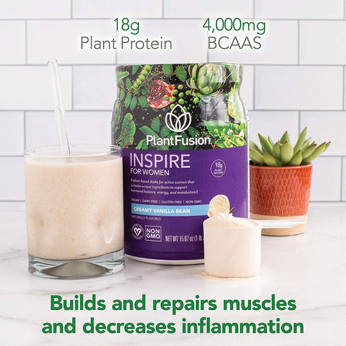 PlantFusion Inspire Plant Protein Powder for Women - Low Carb, Keto, Gluten Free, Non-Dairy, Rich Chocolate, 1 lb