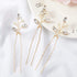 Syhood 6 Pieces Pearl Crystal Bridal Hair Pins, Rhinestone Flower Wedding Hair Accessories for Women Hairstyles (Gold)