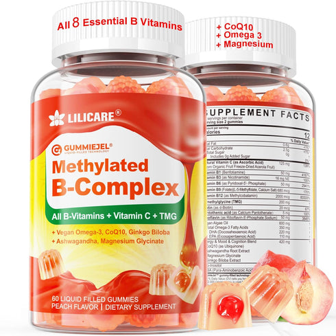 Super Methylated Vitamin B Complex Gummies - All B Vitamins + Omega-3,