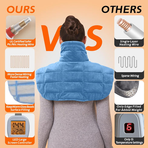 RUQIJI (01-Light 19" 24") Neck&Shoulder&Back Heating Pad, Pain Relief for Back/Neck/Shoulders/Menstrual Pain, Christmas