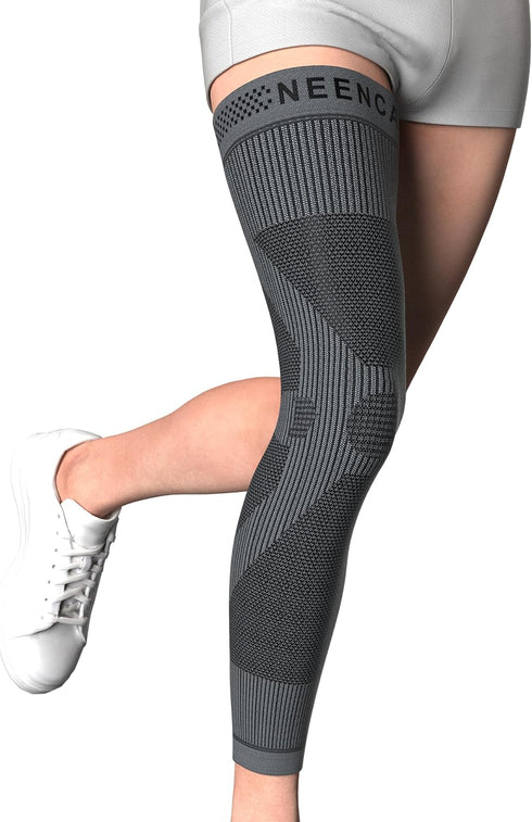 NEENCA Compression Leg Sleeve - Long Knee Sleeve, Ultra-thin Leg Sleeve with Graphene Ions Infused Fabric for Knee Pain
