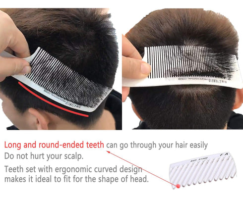 PERFEHAIR Curved Barber Clipper Comb, Flat Top Hair Cutting Comb for Men - White