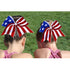 Whaline 4th of July Glitter Cheer Hair Bows - 8 Inch Patriotic Hair Accessories with Elastic Ponytail Holder, 4Pcs