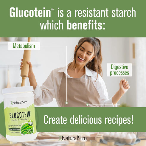 NaturalSlim Resistant Starch with Organic Green Banana Flour and Pea Starch Blend - 16 Servings, Non-GMO & Gluten Free