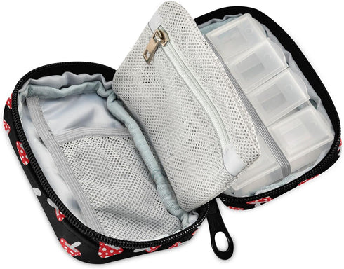 Ollabaky 7 Cute Mushroom Pill Case, Portable Weekly Pill Box Bag Container Days Pill Organizer Vitamin Supplement
