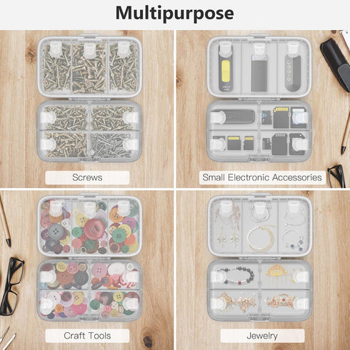 Labels,8 FYY Weekly Pill Organizer with Compartments Travel Daily Pill Case Airtight Moistureproof Large Pill Box