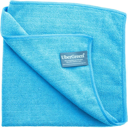 UberGreen Microfiber 4-Pack Cleaning Cloth With Silver - (Blue, Yellow, Green, Rose) - Eco-Friendly Cleaning With Just