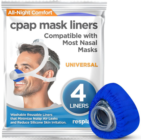 resplabs CPAP Mask Liners, Compatible with Nasal CPAP Masks, Pack of 4 Reusable Liners