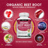 Organic Beet Root Powder Tablets, 2040mg Natural Nitric Oxide Beets, Energy Support, 90 Tablets