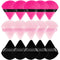 Powder Puffs for Face Powder, 15 PCS Triangle Velvety Soft Reusable Makeup Puff for Powder and Liquids, Black & Rose Red