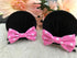 Pink Polka Dot Mice Mouse Hair Clips, Ears Elastic Bands Costume Accessories: M12 (Minnie clip 6 cm)