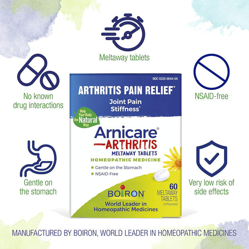 Boiron Arnicare Arthritis Tablets for Pain Relief, Joint Soreness, Rheumatic Pain, 60 Count