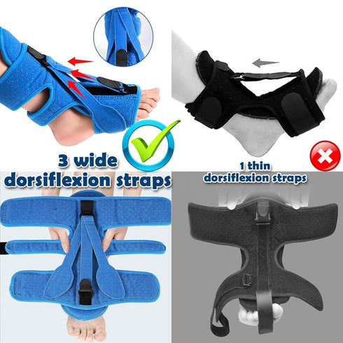 Plantar Fasciitis Night Splint - Foot Orthotic Brace for Achilles Tendonitis Relief, Day Night Use, Blue