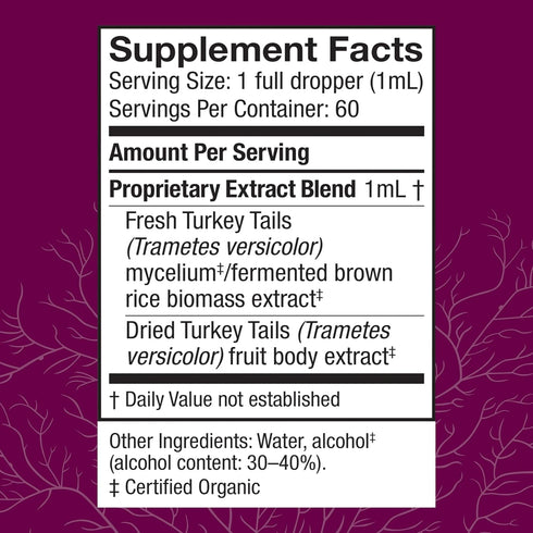 Immune 2 oz (60 Host Defense Turkey Tail Extract - Digestive Health & Response Support Supplement - Mushroom Supplement