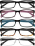 Yogo Vision Reading Glasses 5 Pairs for Women, Fashion Ladies Quality Designed Spring Hinge Readers