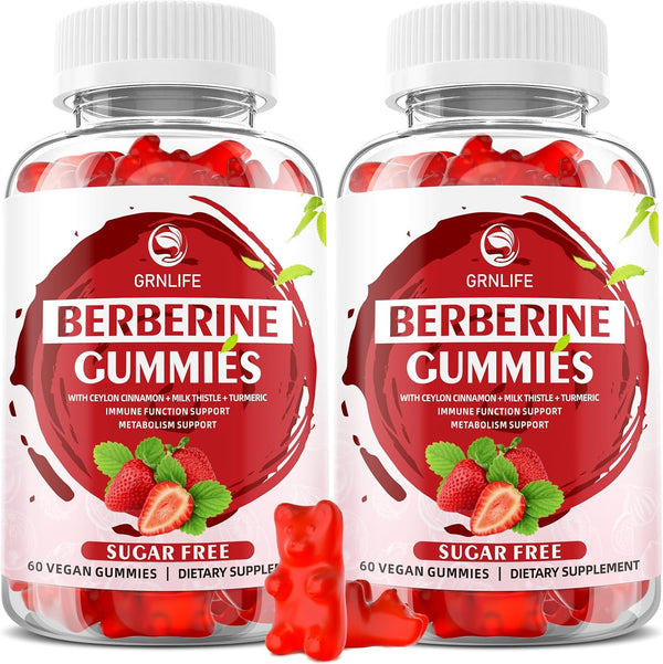 Berberine Gummies with Ceylon Cinnamon 1500mg, High Potency Berberine HCL Supplement for Immune and Metabolism Support