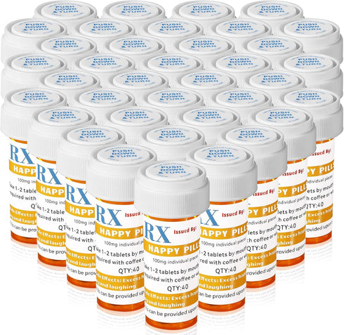 RimCereal 50 Set Nursing Graduation Party Supplies 50 Empty Pill Bottles with Caps