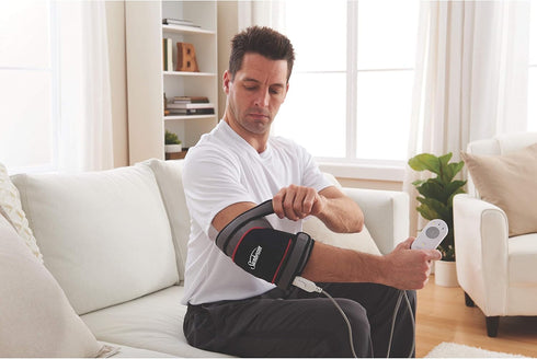Sunbeam Heating Pad Wrap for Joint Pain Relief with Frozen Pack, Auto Shut Off, Black/Grey
