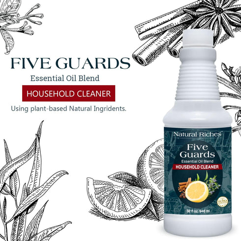 Natural Riches Household Cleaner Concentrate - Five Guards Essential Oil Blend - 32 fl oz Household Cleaner