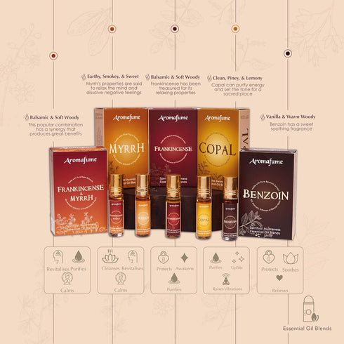Set 5 6ml Spiritual Awareness Pure Resin Essential Oil Roll-On Blend Gift by Aromafume | x | Frankincense, Copal