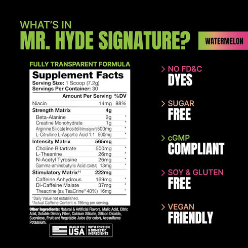 PROSUPPS Mr. Hyde Signature Series Pre-Workout Energy Drink – Intense Energy, Focus & Pumps with Beta Alanine,