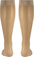 Truform Sheer Compression Stockings, 15-20 mmHg, Women's Knee High Length, Open Toe, 20 Denier, Light Beige, X-Large