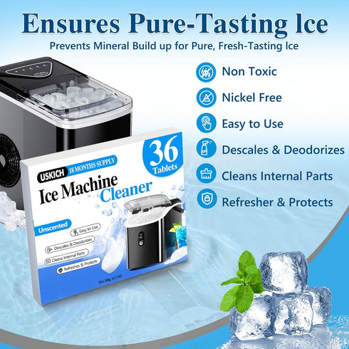 Tablets-36Pack Countertop, Ice Machine Cleaner Descaler Ice Maker Cleaner Compatible with Frigidaire, Opal, GE Profile