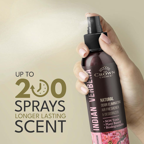 Natural Air Freshener Spray - Geranium & Lemongrass Odor Eliminator, Non-Toxic Essential Oil Deodorizer