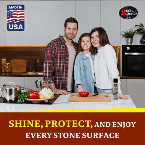 Surface,18oz.Can Countertop, Pack 2 Rock Doctor Granite Polish Spray and Polish Tile, Marble, Kitchen and Natural Stone