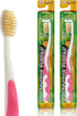 MOUTHWATCHERS Soft Childrens Flossing Manual Toothbrush, Set of 2 Pink Toothbrushes for