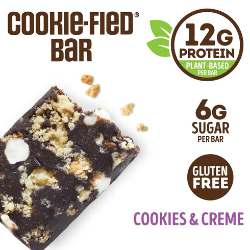 Lenny & Larry's Cookie-fied Bar, 45g Cookies & Creme, Vegan Plant-Based Protein Bar (Pack of 9)