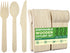LotFancy Disposable Wooden Cutlery Set, Pack of 200 (100 Forks, 50 Spoons, 50 Knives), Eco-Friendly