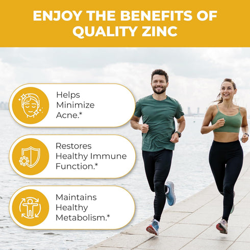 Sandhu Herbals Zinc 50mg Supplement for Men & Women, High Absorption Zinc Complex, 120 Capsules