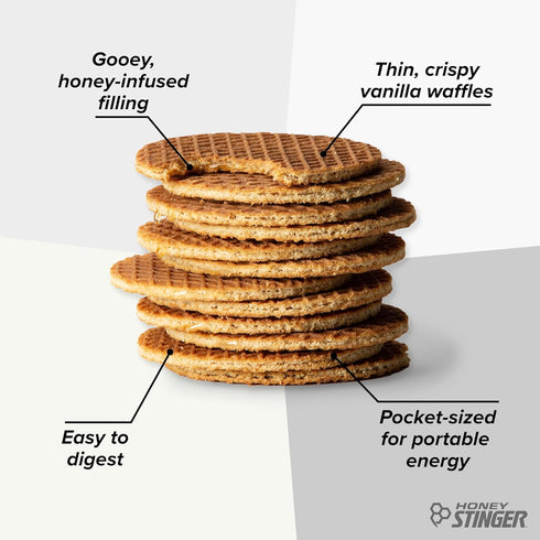 Honey Stinger Organic Mini Vanilla Waffles, Energy Stroopwafel for Exercise, 1 Bag, 5.3 Ounce